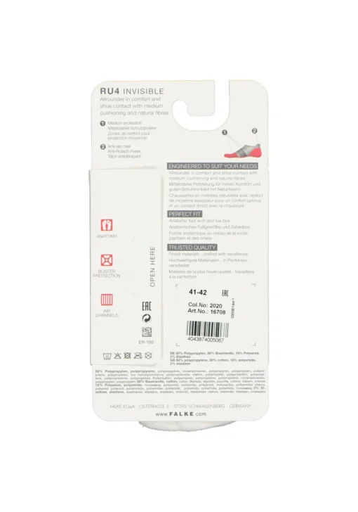 FALKE RU4 invisible dames hardoopsokken, wit (white-mix)