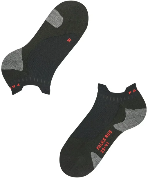 FALKE RU5 Race Invisible heren running kousenvoetjes, zwart (black-mix)
