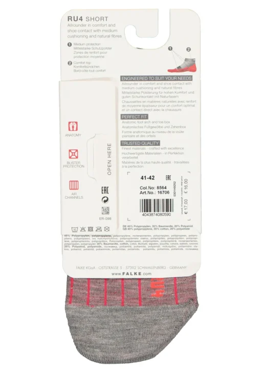 FALKE RU4 Short dames hardloopsokken, roze-mix (rose)