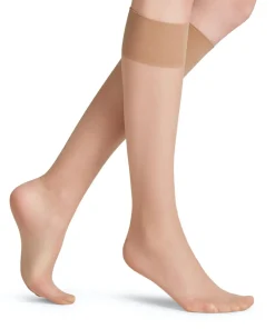 FALKE Seidenglatt 15 DEN dames kniekousen, beige (cocoon)