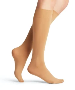 FALKE Seidenglatt 40 DEN dames kniekousen, beige (powder)