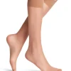 FALKE Seidenglatt 15 DEN dames kniekousen, beige (sun)
