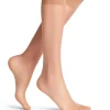 FALKE Seidenglatt 15 DEN dames kniekousen, beige (powder)