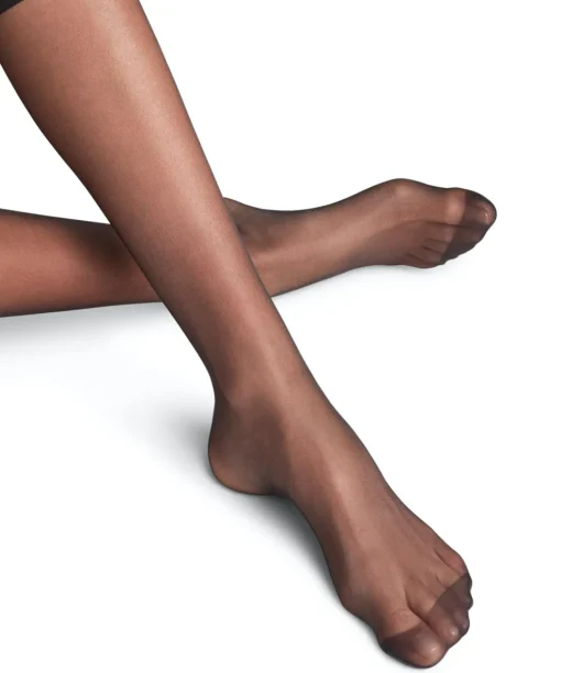 FALKE Seidenglatt 15 DEN dames kniekousen, zwart (black)