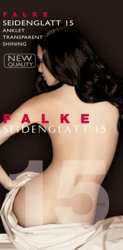 FALKE Seidenglatt 15 DEN dames sokjes, zwart (black)