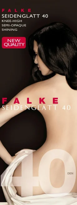 FALKE Seidenglatt 40 DEN dames kniekousen, beige (powder)