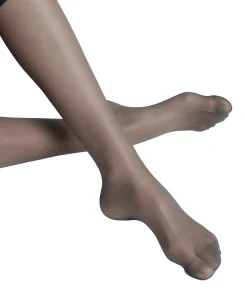 FALKE Seidenglatt 15 DEN dames kniekousen, antraciet grijs (graphite)