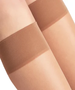 FALKE Seidenglatt 15 DEN dames kniekousen, beige (sun)