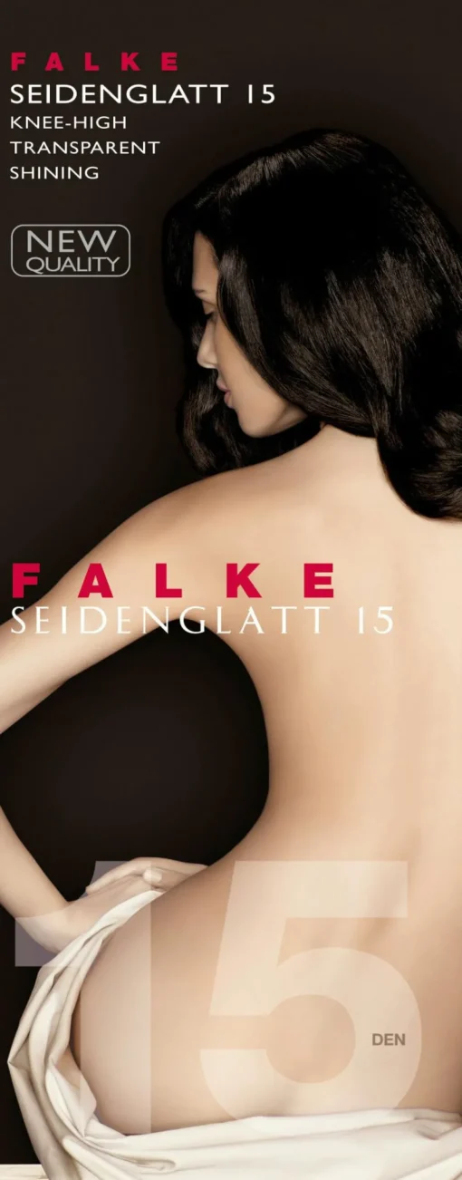 FALKE Seidenglatt 15 DEN dames kniekousen, beige (powder)