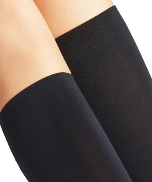 FALKE Seidenglatt 40 DEN dames kniekousen, marine blauw (marine)