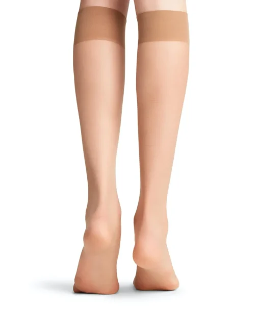 FALKE Seidenglatt 15 DEN dames kniekousen, beige (powder)
