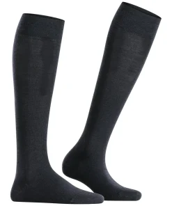 FALKE Sensitive Berlin dames kniekousen, donkerblauw (dark navy)