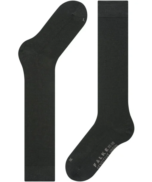 FALKE Sensitive London dames kniekousen, zwart (black)