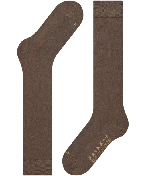 FALKE Sensitive London dames kniekousen, bruin (dark brown)