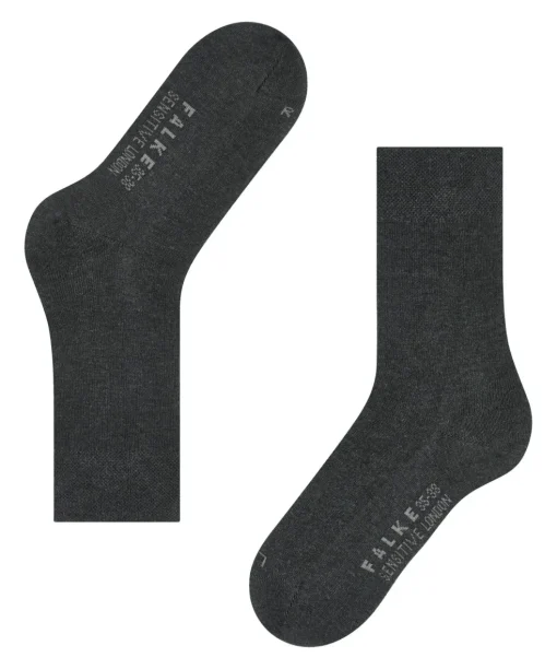 FALKE Sensitive London damessokken, antraciet grijs (anthra.mel)