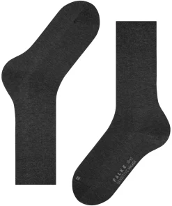 FALKE Sensitive Malaga herensokken, antraciet (anthracite mel.)