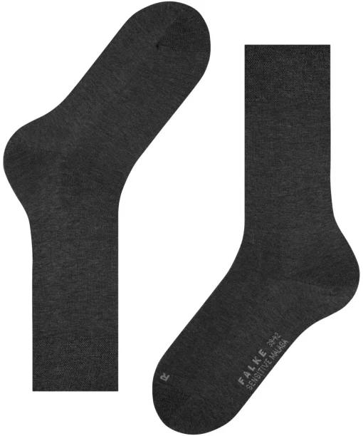 FALKE Sensitive Malaga herensokken, antraciet (anthracite mel.)