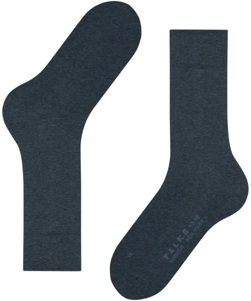 FALKE Sensitive New York herensokken, donkerblauw (navy mel.)