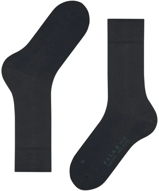 FALKE Sensitive New York herensokken, donkerblauw (dark navy)
