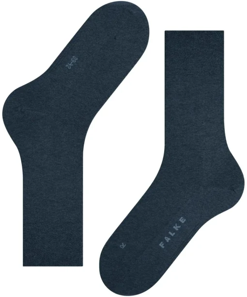 FALKE Sensitive New York herensokken, donkerblauw (navy mel.)