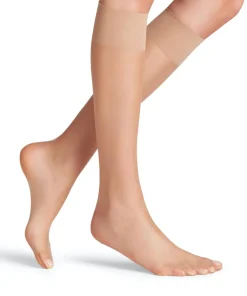 FALKE Shelina 12 DEN dames kniekousen, beige (brasil)