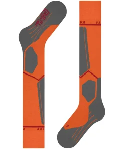 FALKE SK4 Advanced Compression Light heren skiing kniekousen, grijs (flash orange)