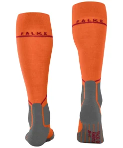 FALKE SK4 Advanced Compression Light heren skiing kniekousen, grijs (flash orange)