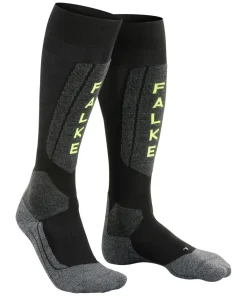 FALKE SK5 Expert heren skiing kniekousen, zwart (black-lightning)