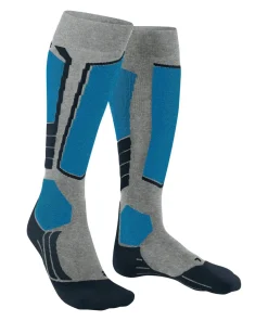 FALKE SK2 Intermediate Vegan heren skiing kniekousen, grijs (light grey)