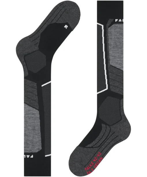 FALKE SK2 Intermediate Vegan heren skiing kniekousen, zwart (black-mix)