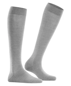 FALKE Softmerino dames kniekousen, grijs (light grey mel.)