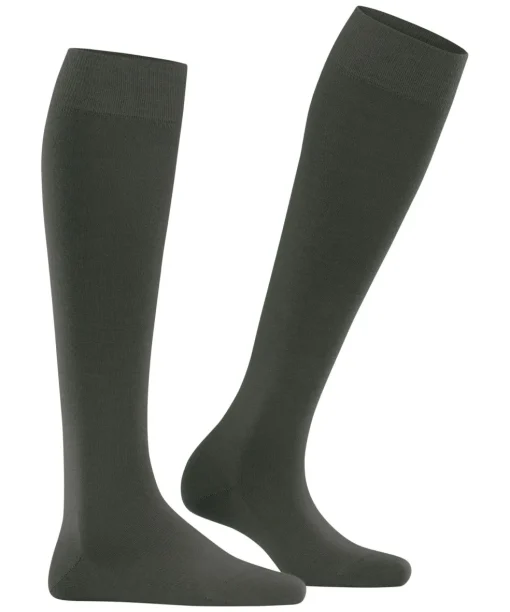 FALKE Softmerino dames kniekousen, olijfgroen (military)