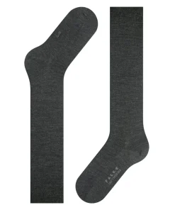 FALKE Softmerino dames kniekousen, antraciet grijs (anthra.mel)