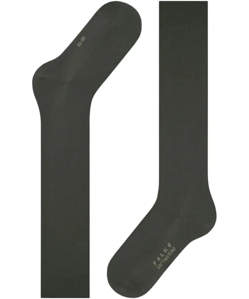 FALKE Softmerino dames kniekousen, olijfgroen (military)