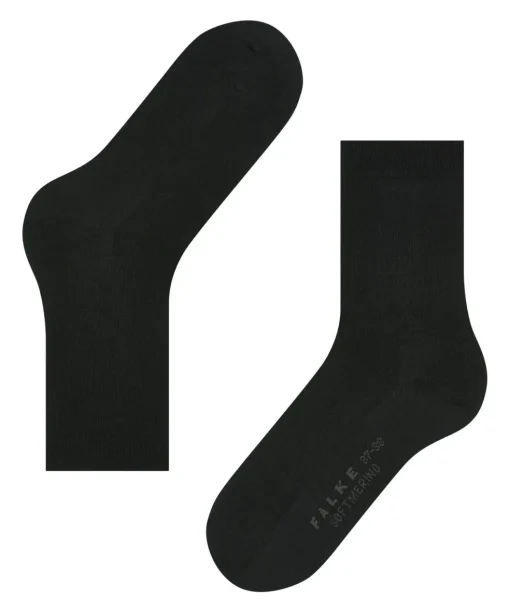 FALKE Softmerino damessokken, zwart (black)