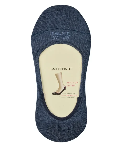 FALKE Step Medium Cut dames kousenvoetjes, donkerblauw (navy melangeange)