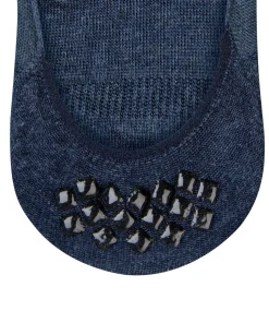 FALKE Step Medium Cut dames kousenvoetjes, donkerblauw (navy melangeange)