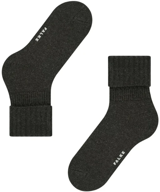 FALKE Striggings Rib damessokken, antraciet grijs (anthra.mel)