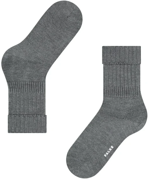 FALKE Striggings Rib damessokken, donkergrijs (dark grey)