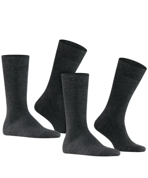 FALKE Swing 2-Pack herensokken (2-pack), antraciet (anthra.mel)