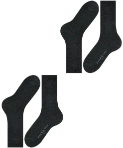 FALKE Swing 2-Pack herensokken (2-pack), antraciet (anthra.mel)
