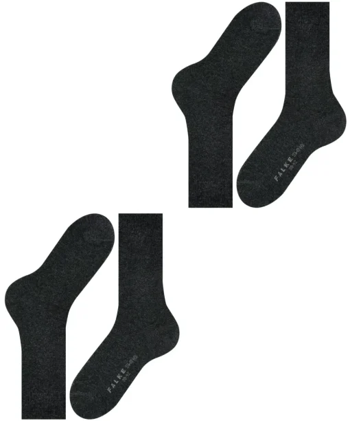 FALKE Swing 2-Pack herensokken (2-pack), antraciet (anthra.mel)