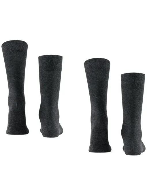 FALKE Swing 2-Pack herensokken (2-pack), antraciet (anthra.mel)