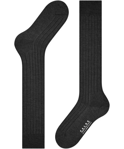 FALKE Teppich im Schuh heren kniekousen, zwart (black)