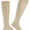 FALKE Tiago heren kniekousen, beige (silk)