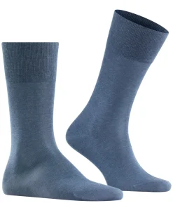 FALKE Tiago herensokken, jeansblauw melange (denim melange)