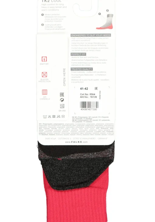 FALKE TK2 Cool dames wandelsokken, roze mix (rose)