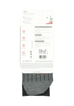 FALKE TK5 dames wandelsokken, antraciet grijs (asphalt melange)