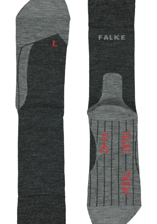 FALKE TK5 dames wandelsokken, antraciet grijs (asphalt melange)
