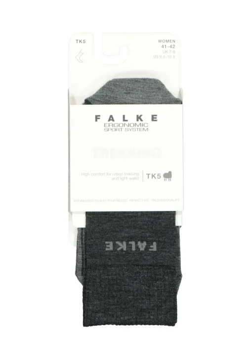 FALKE TK5 dames wandelsokken, antraciet grijs (asphalt melange)